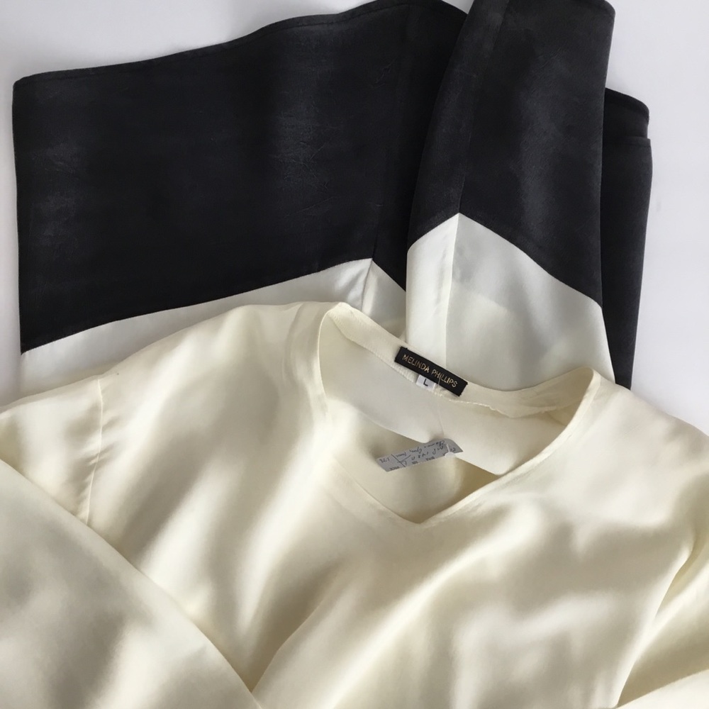 NWT Melinda Phillips Women’s Dress Tunic Cream Black Size L - Picture 6 of 7